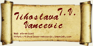 Tihoslava Vančević vizit kartica